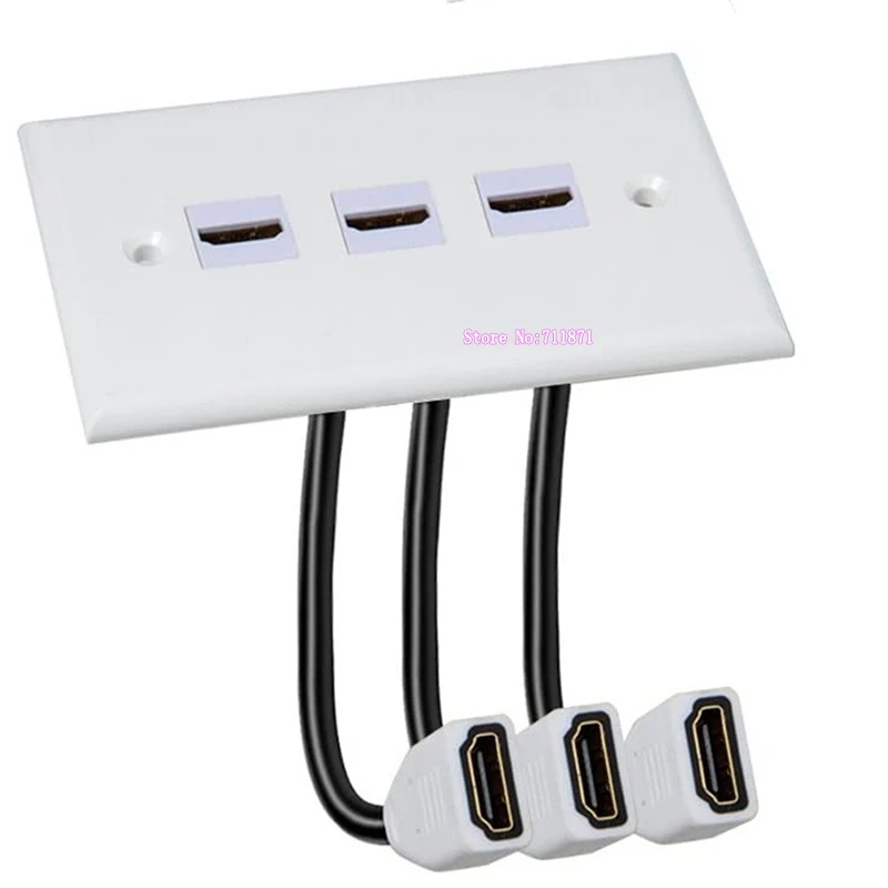 6 4 3 2 1 Port HDMI-compatible Wall Socket Plug 1 2 3 4 6 hole Female HDMI-compatible Wall Plate Outlet socket HD Wall mount