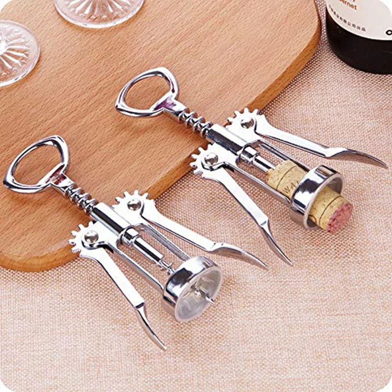 Portable Stainless Steel Red Wine Opener Wing Type Metal Sommeliers Wine Corkscrew Bottle Openers Corkscrews