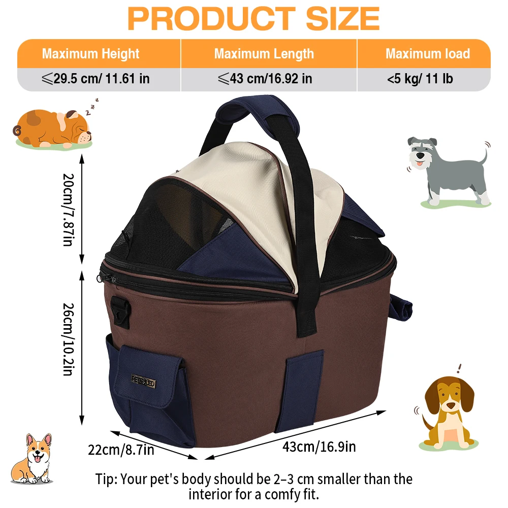 Cesta trasera acolchada para perro en bicicleta - imagen 5