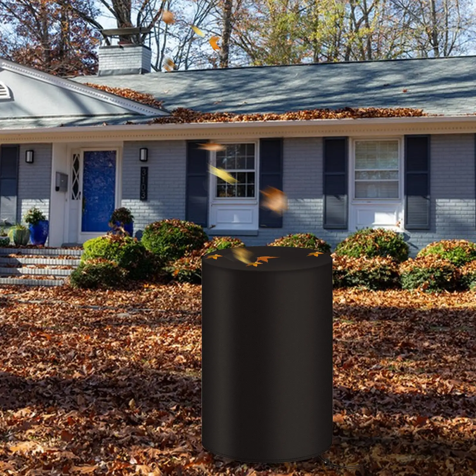 

55-Gallon Drum Cover Rain Bucket Cover With Drawstring All Weather Snow Buckets Screen For Equipment Furniture Yard Garden Patio