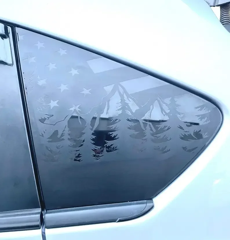 

Quarter window flag designs, Trek 2012-2022, Window decal overlay, rear window, decal vinyl overlay, customized decal, rear quar