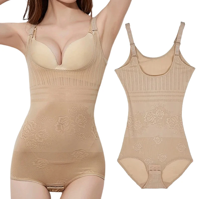 Women\'s Full Body Shaper Bodysuit Shapewear Adjustable Buckle Firm Postpartum Abdominal Contraction Hip Lifting Shaping Clothing