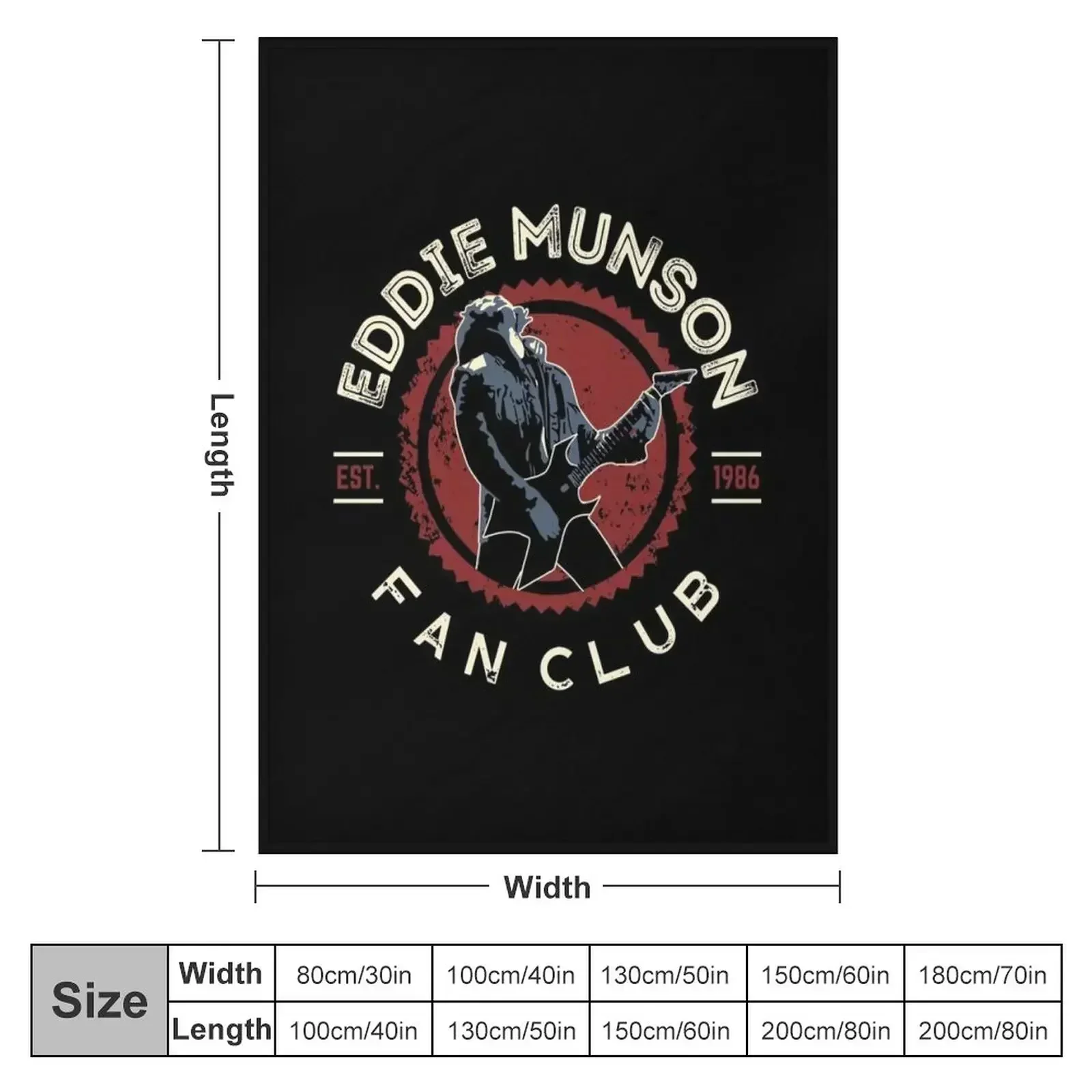 Eddie Munson Guitar Fan Club Throw Blanket Picnic Single Bed Fashionable Decoratives Flannel Fabric manga Blankets