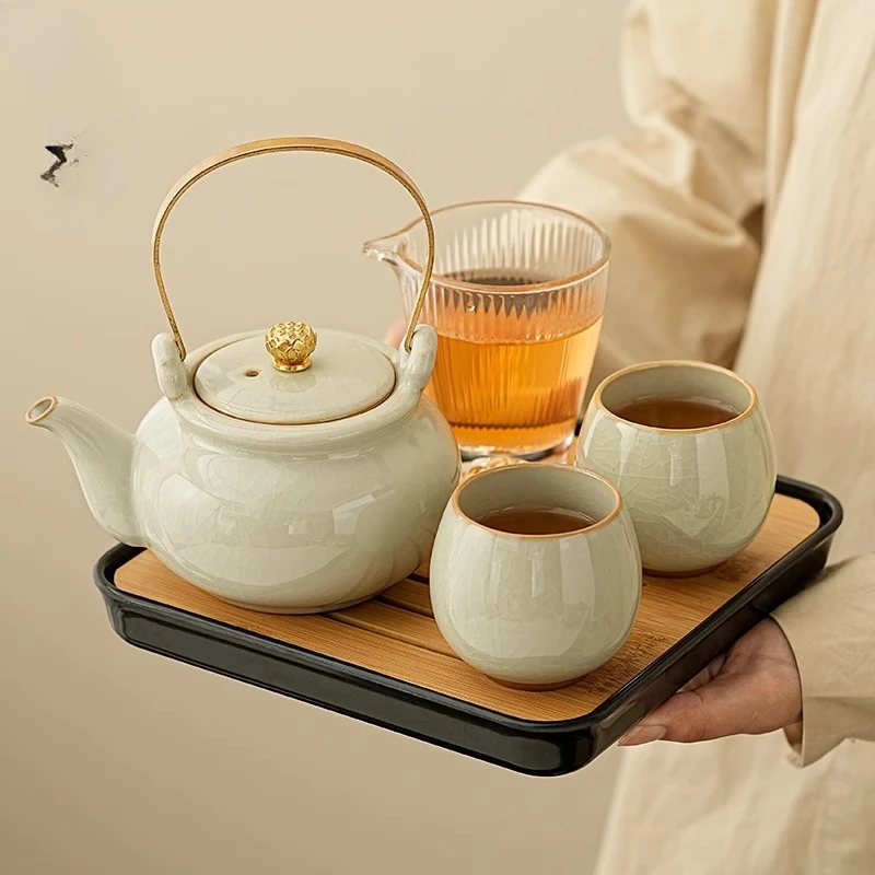 

Tea set, personal use for household use, one or two women's exquisite ceramics, kung fu teapot