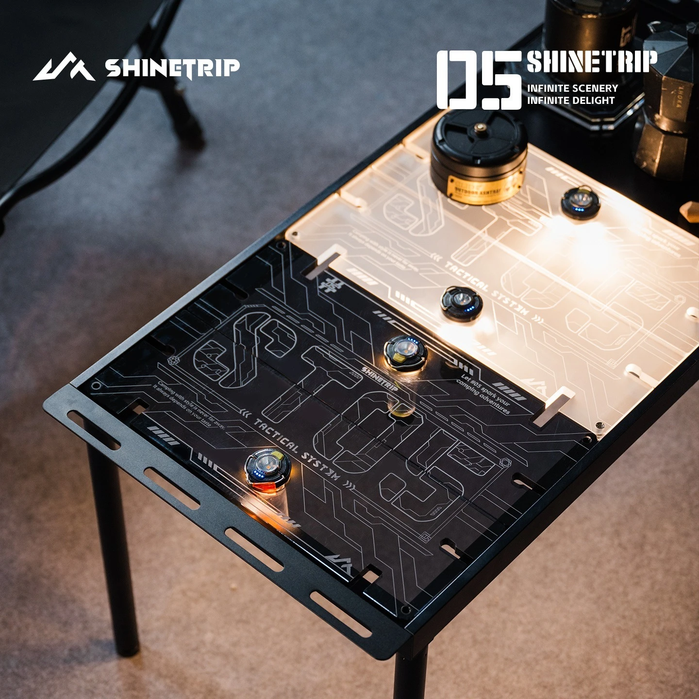 

2026 ShineTrip outdoor camping IGT luminous unit board acrylic lightweight portable table
