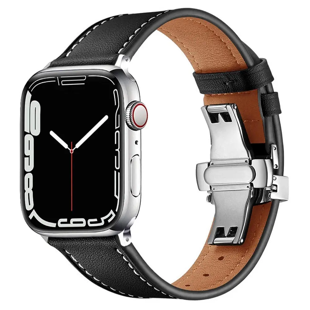 Luxury Genuine Leather Strap for apple watch band 44mm 49mm 45mm 42mm 38mm 40mm 41mm Bracelet iWatch Ultra 8 7 6 5 SE Watchband