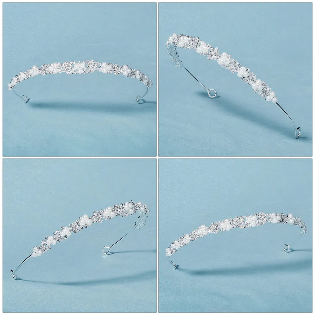 

1 шт. Роскошный обруч для волос с жемчугом и стразами, свадебный ободок для невесты, для вечеринок и выпускных, элегантный блестящий головной убор в стиле барокко для женщин