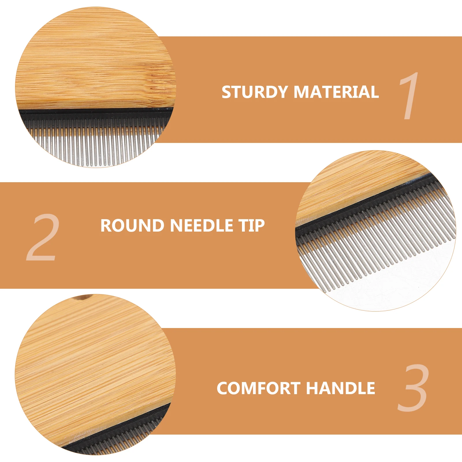 

Wooden H Pet Hair Remover Comb for Dogs Cats Grooming Tools Brown Color Flea Comb Portable Size Healthy Shiny
