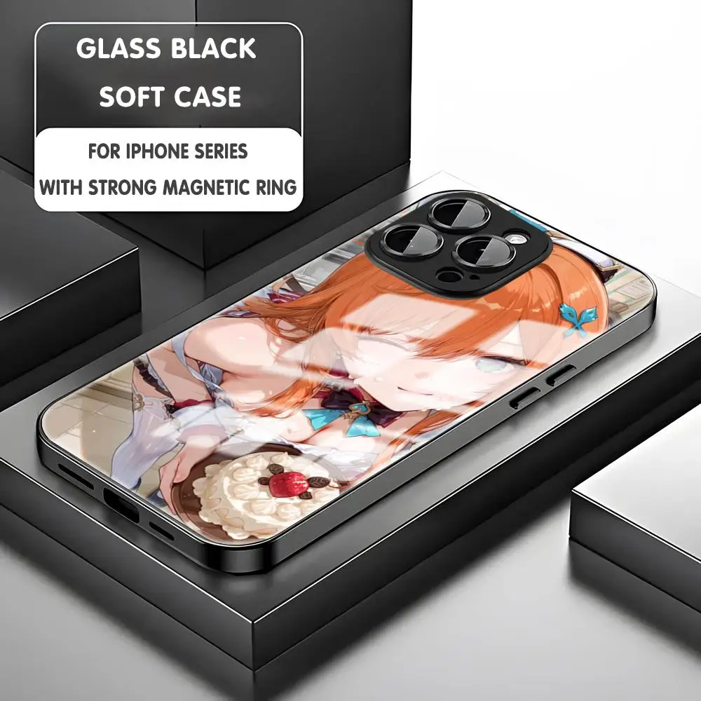 حار لعبة Genshin تأثير Escoffier جراب هاتف آيفون 16 15 14 13 12 11 X XR XS 8 Plus Mini Pro Max الزجاج المغناطيسي #2