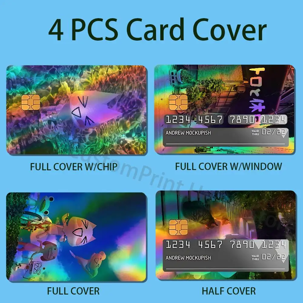 Cute I-Inoue T-Toro Anime Color Laser Stickers Film Skin Cover for JCB Bus Metro Debit Bank Card