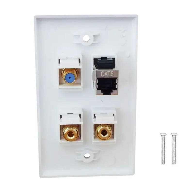 لوحة أمريكية متعددة المنافذ 115*70 مللي متر مقبس حائط تلفزيون F Head CAT6 شبكة عالية الوضوح HDMI متوافق مع رئيس مكبر الصوت #2