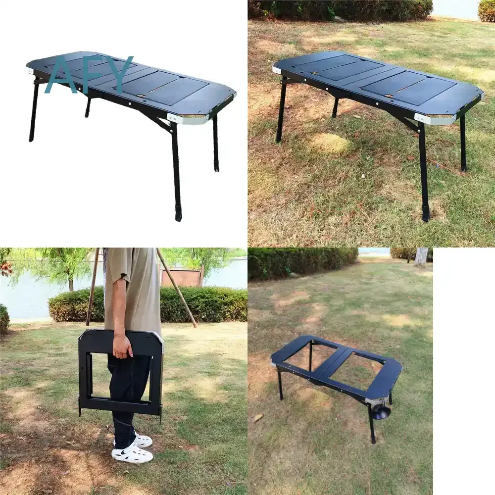 Outdoor Folding Table for Camping Hiking Picnic Portable Lightweight Aluminum Alloy Table for Wild Dining Storage Travel Use