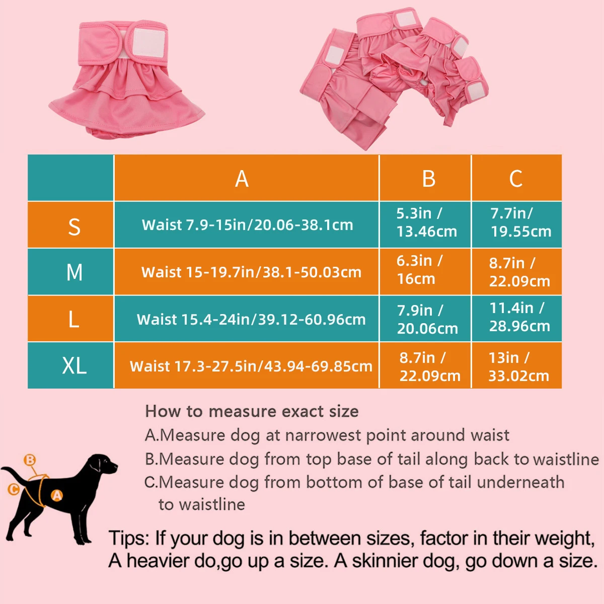 Femal Dog Diaper Skirt Puppy Pant Washable Reusable Sanitary Underwear Female Dog Diper Panties Comfort Linings Pet Dog Clothes