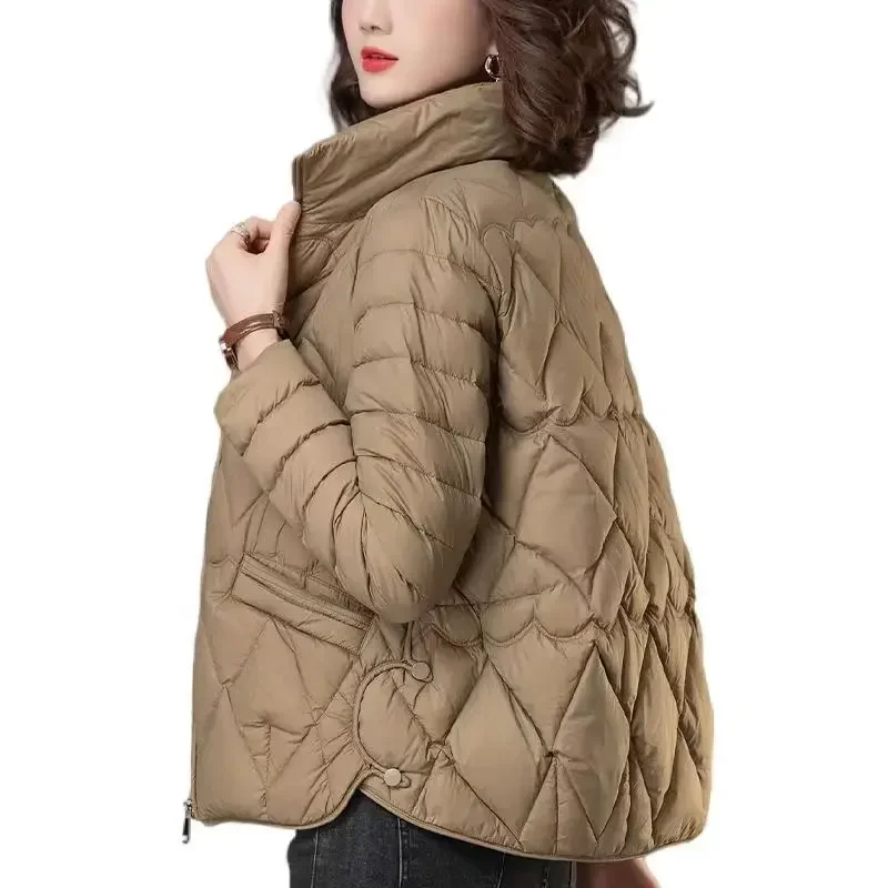 Doudounes en coton pour femmes, manteau monochrome, chaud, décontracté, hiver