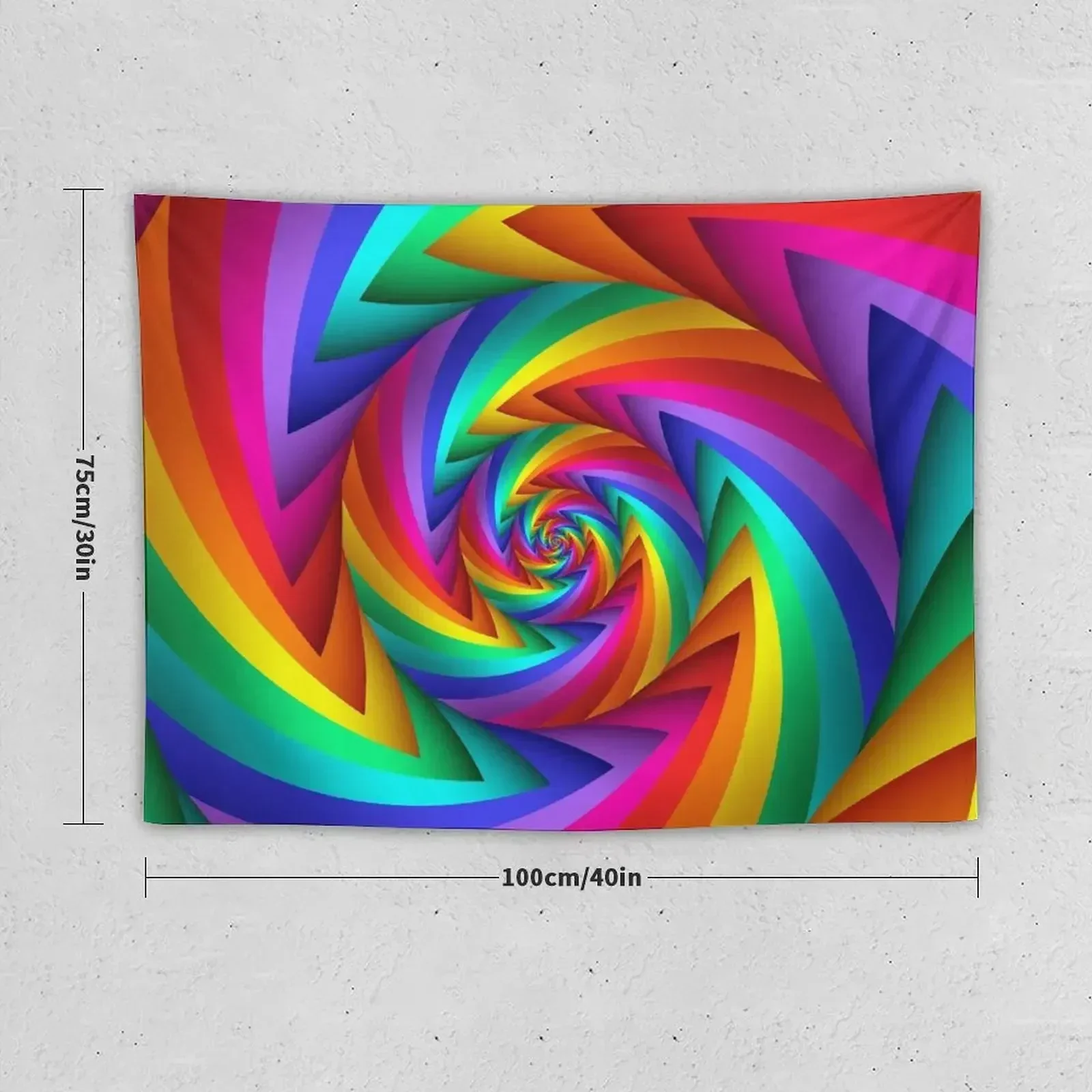 Rainbow Fractal Spiral Tapestry Aesthetic Room Decors Custom Art Mural Home Decor Accessories Tapestry