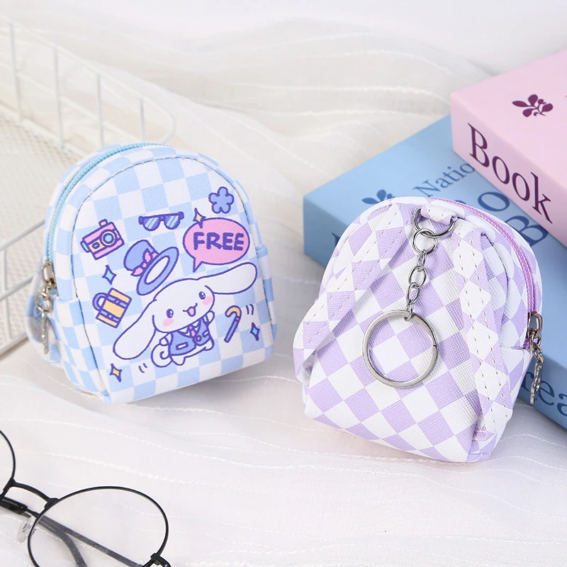 Llavero Kawaii Sanrio Hello Kitty, monedero, Cinnamoroll, Kuromi My Melody, bolsa para auriculares, funda portátil para llaves, colgante para lápiz labial