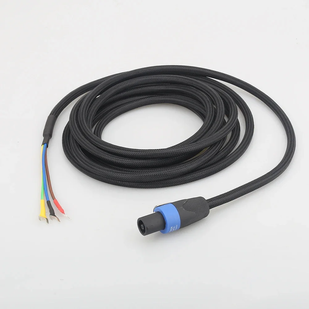 8m HiFi SBC01 Subwoofer cable 3 Wire Sub Speaker Cable Speakon to Spade end for REL/MJ Acoustics