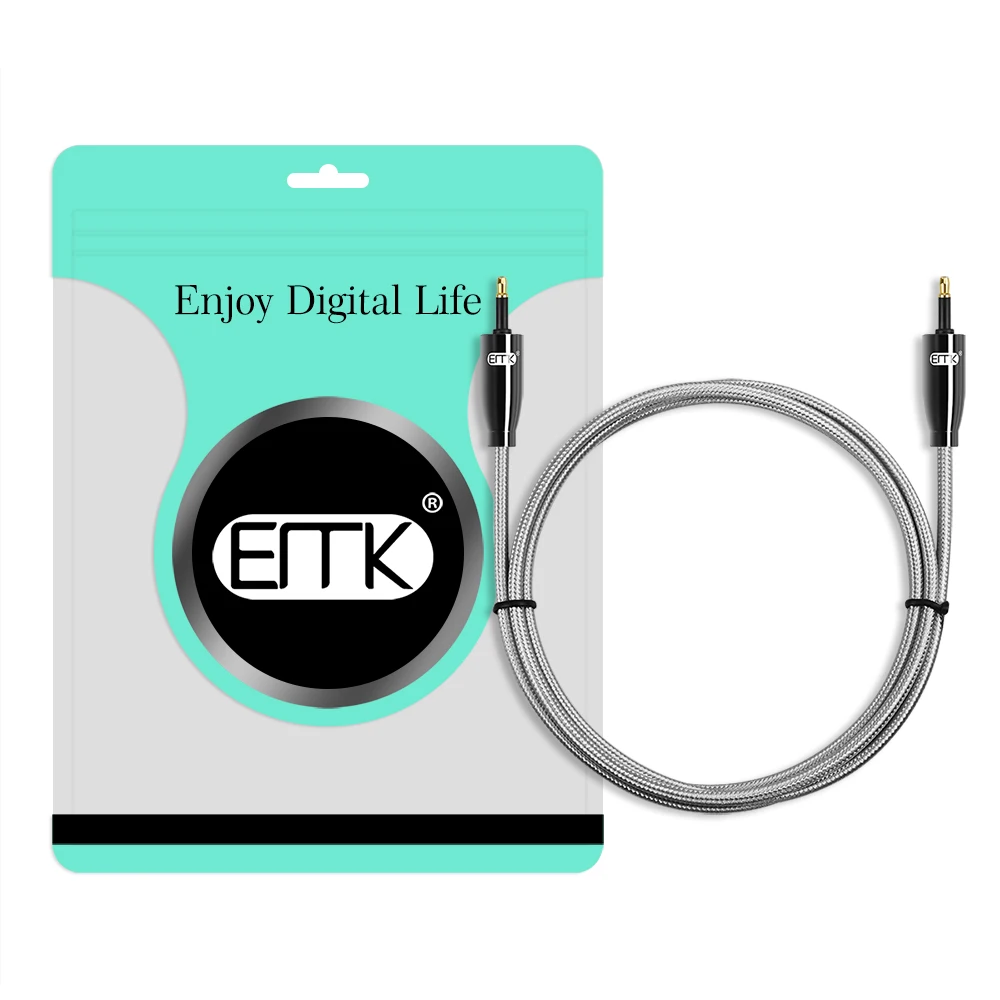 EMK kabel optyczny 3.5 Mini Toslink do kabla Toslink cyfrowy optyczny przewód Audio światłowodowy SPDIF toslink 3.5 do 3.5 kabla Audio 1m 2m