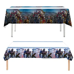 Transformation Tablecloth Birthday Party Decoration Shape Shifting Robot Disposable Table Cover Baby Shower Kids Party Supplies