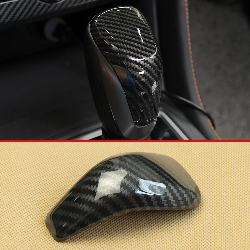 For Subaru Forester Impreza Crosstrek XV Outback Legacy Carbon Fiber Interior Gear Shift Lever Knob Cover Glove Trims