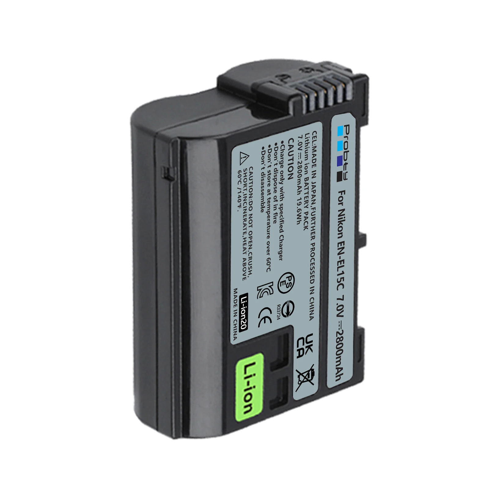 2800mAh EN-EL15C EN-EL15 Battery for Nikon Z5, Z6, Z6 II, Z7, Z7II D7000 D7100 D7200, D850 D750 D7500 D810 D500 D800