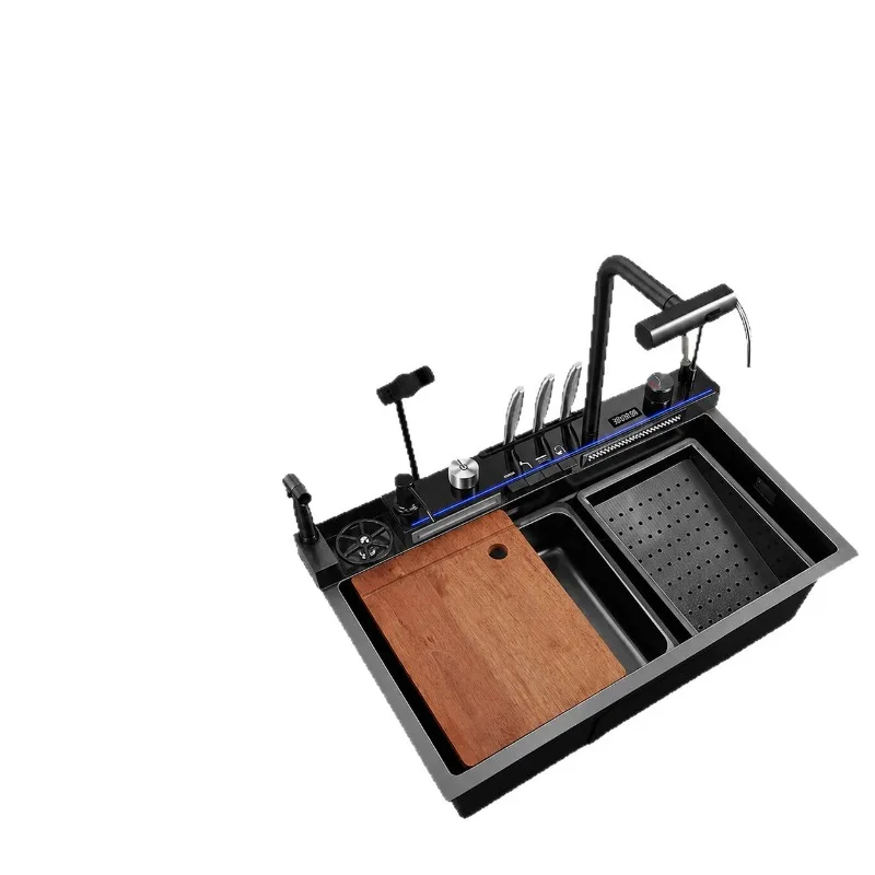 Stainless steel multi-functional sink, stainless steel multi-functional sink large single tank