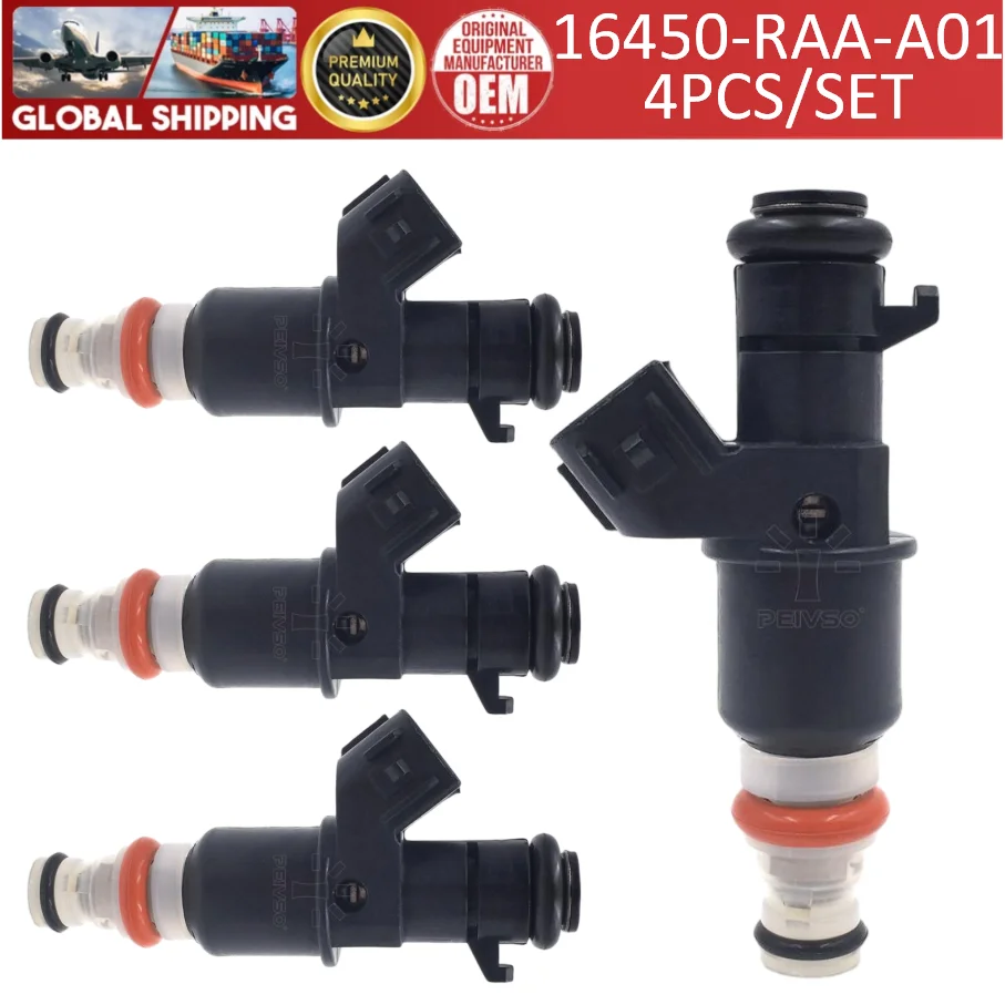 16450-RAA-A01 High quality 4pcs Fuel Injectors For Honda Accord CR-V Acura RSX Odyssey 2005–2011#16450-PPA-A01