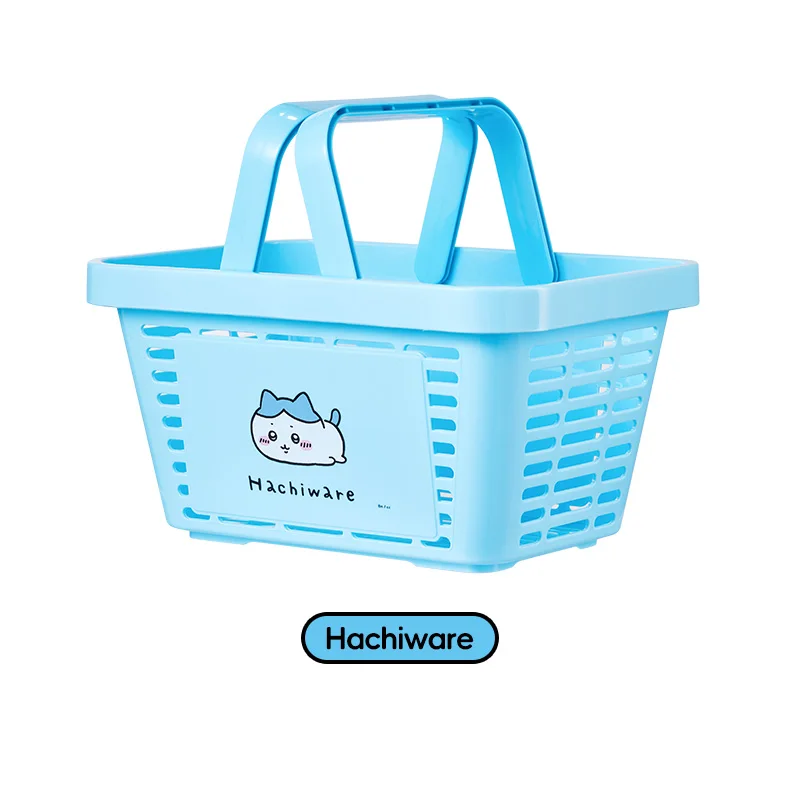 MINISO Cartoon Chiikawa Series Cute Hachiware Hand Basket Storage Artifact Usagi Convenient Large-capacity Storage Basket