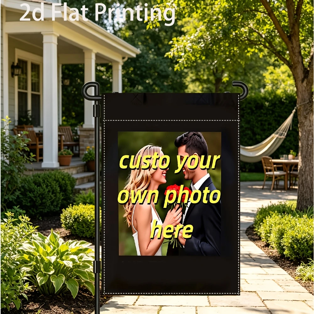 Custom two-dimensional flat-printed garden flags, perfect for home and patio outdoor decor (flagpole not included)