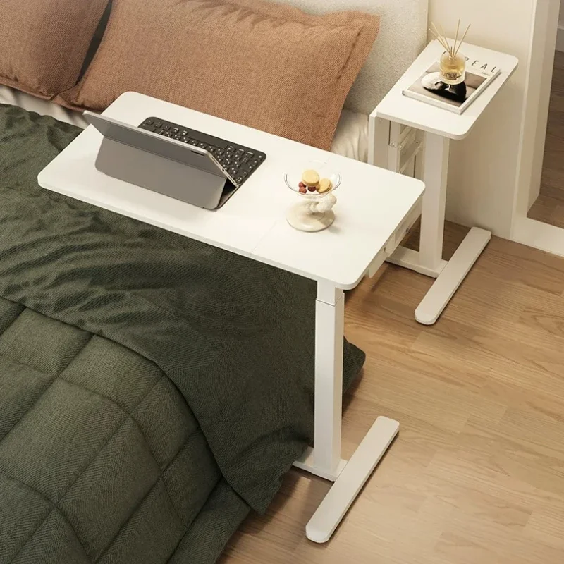 Pneumatic Height Adjustable Bedside Table, Mobile Laptop Desk for Office & Home, Foldable Couch Table for Study & Work