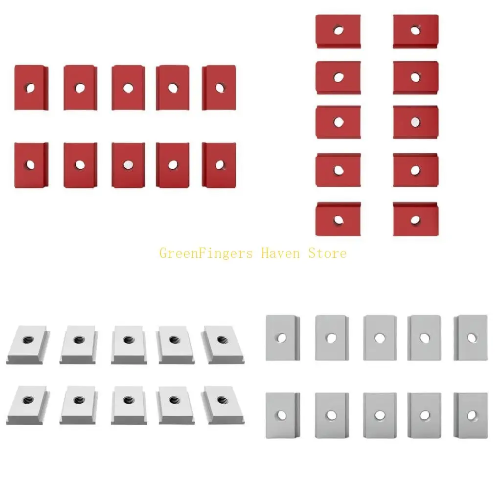 

F68D 10Pcs T-Slider for T-Slot 8 T-Track Slider Sliding Nut Aluminum T Slot Nut