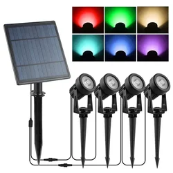 Newest 3000K/6000K/RGB Solar LED Light Outdoor Solar Spotlight Solar Garden Light Outdoor IP65 Waterproof Lawn Lamp Wall Light