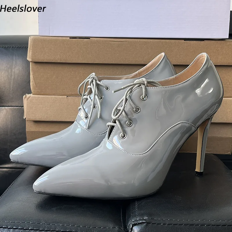 Ahhlsion Handmade Women Pumps Stiletto Heels Pointed Toe Advanced Grey Party Shoes Ladies US Size 5-15