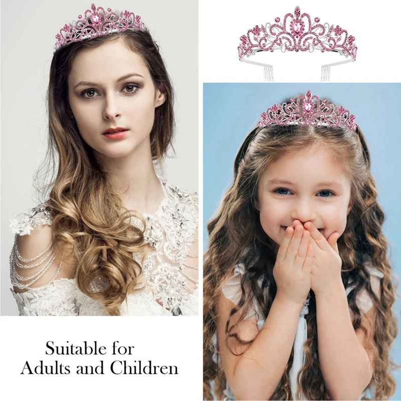 Tiara coroa com faixa para mulheres, princesa coroa, festa de aniversário para menina, feliz aniversário