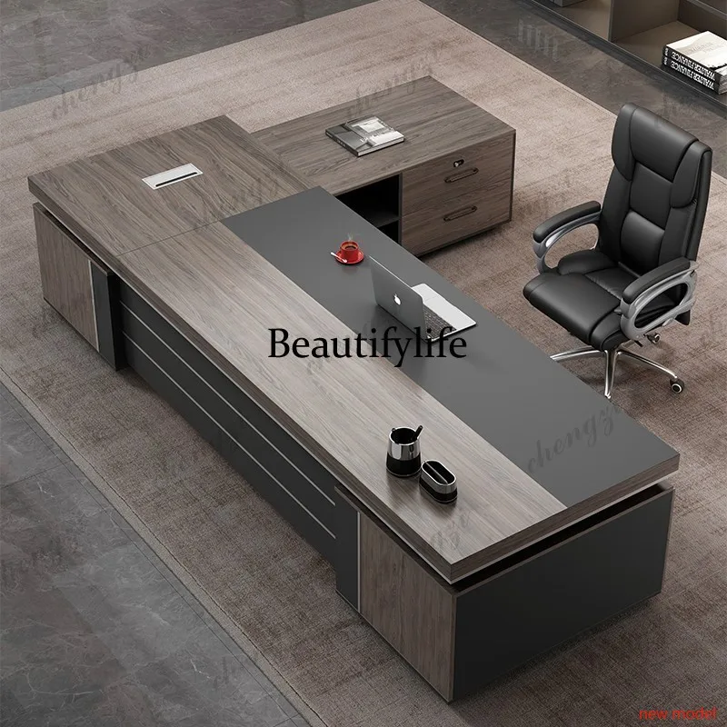 A68Strong Black Executive Office Desk Drawers Manager Modern Cheap Computer Desk Study Adjustable Bureau Tafel Work Station Tabl