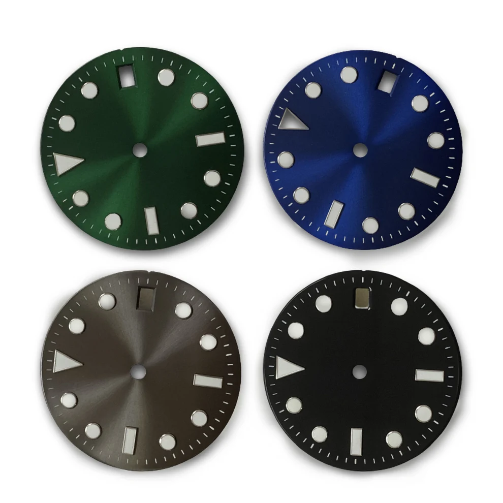 29mm NH35 Watch Dial Blue Luminous Modification Replacement Dial Watch Accessories for NH35 Movement Watchmaker DIY Repair Parts