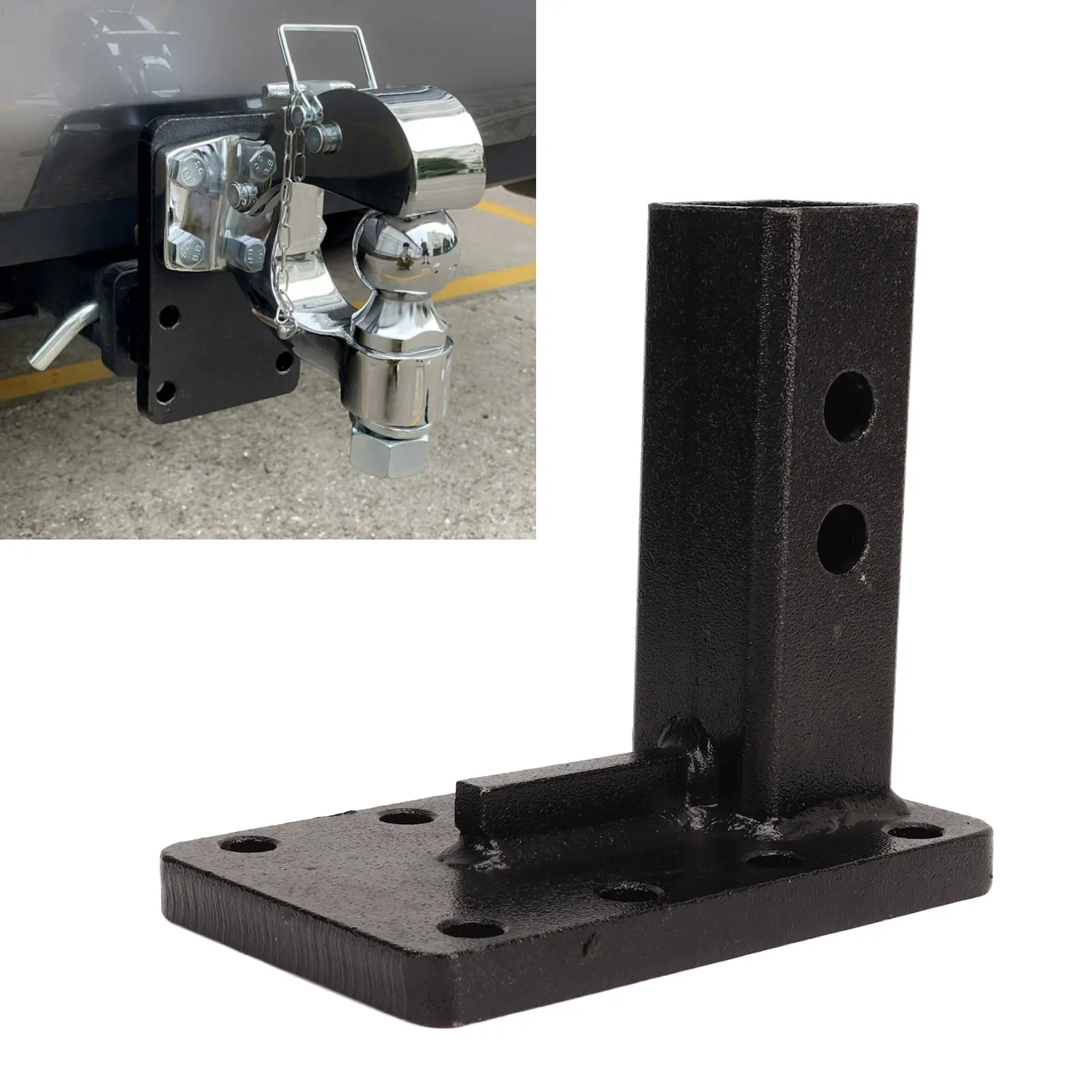 

Adjustable Pintle Mount 4410lbs For 2 Inches Hitch Receivers Trailer Tractor 6‑1/2 Inches Drop 3 Position Pintle Hook Mount