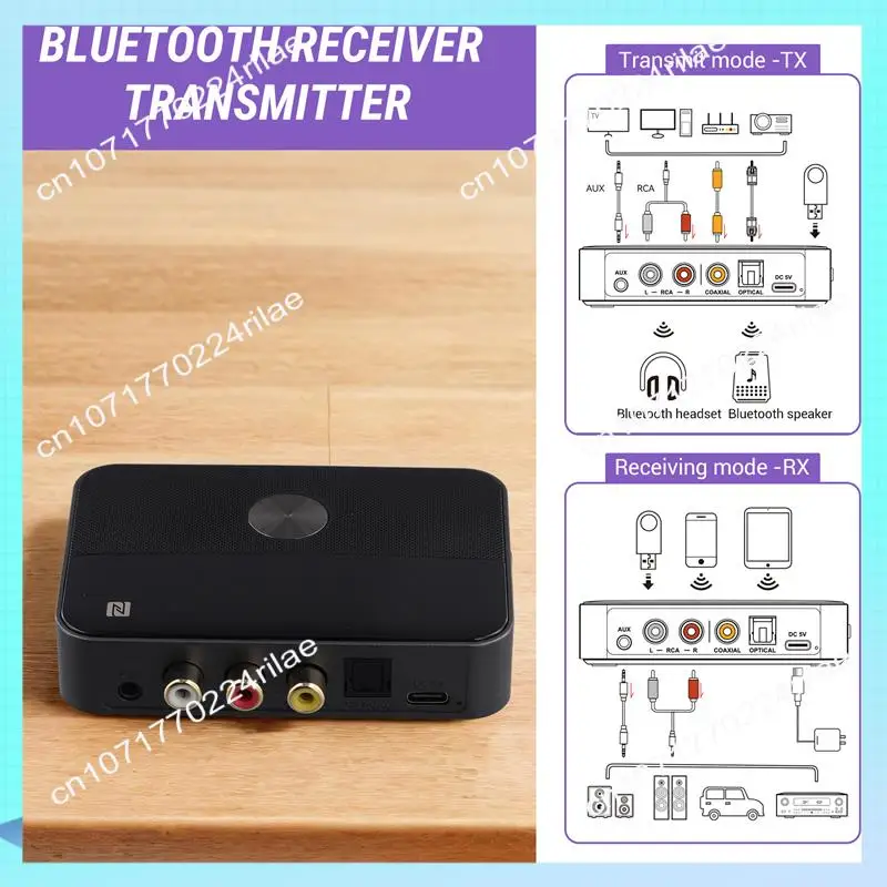 A17Z 2 In 1NFC Bluetooth 5.3 Penerima dan Pemancar 3.5Mm Aux Koaksial Optik Digital Ke Adaptor Audio Analog