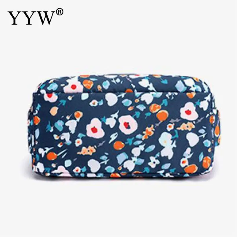 Fashion Floral Printing Cloth Crossbody Ladies Casual Shoulder Bag Multi Pocket Nylon Waterproof Handbag Women Shopping Tote Bag