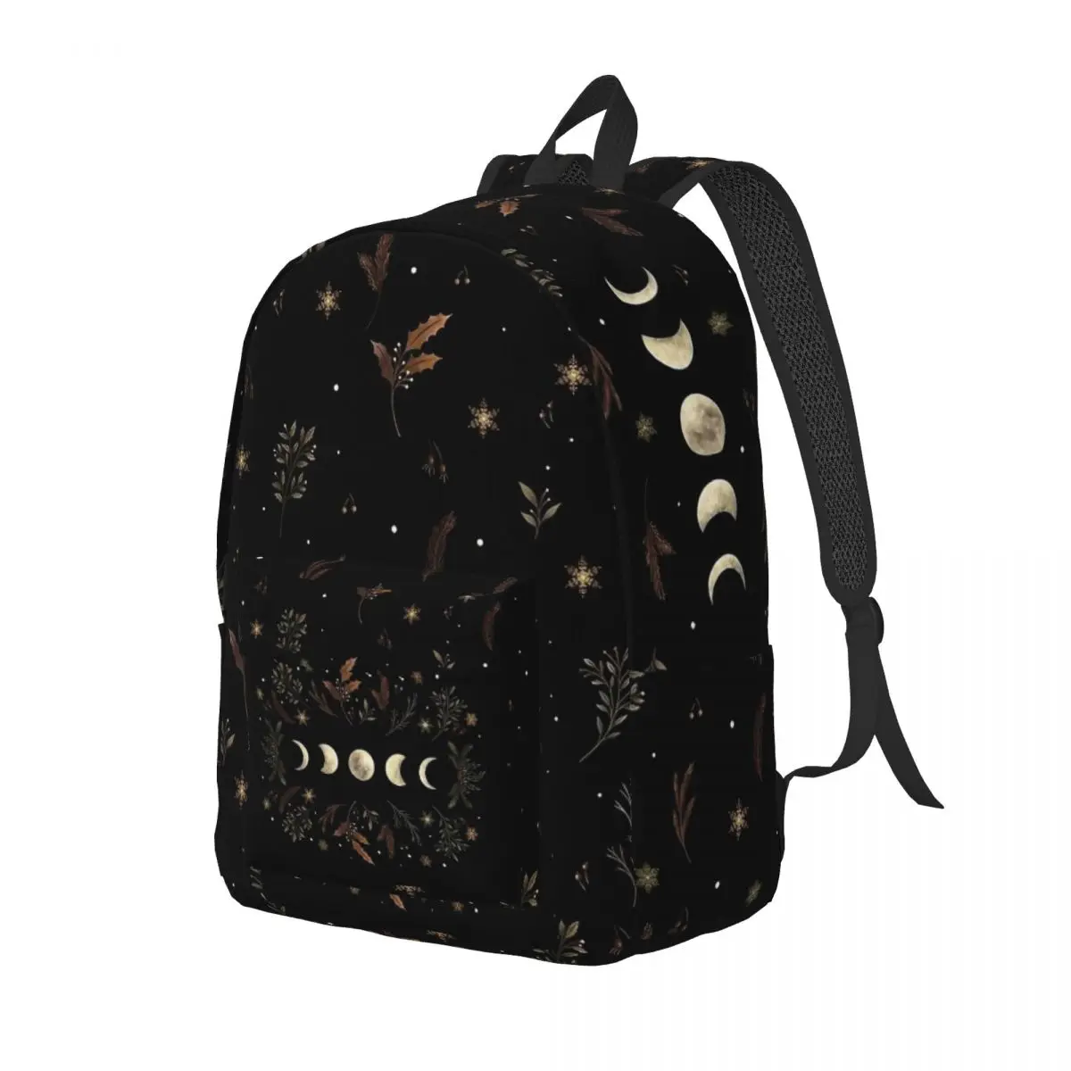 Moonlit Garden Classical Backpack Gift Student Work Boho Floral Vintage Wicca Daypack for Men Women Laptop Computer Canvas Bags