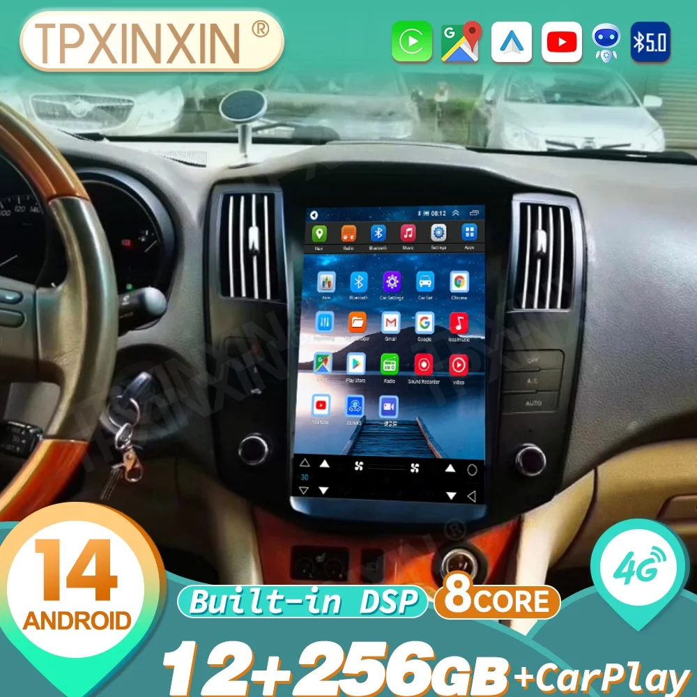 For Lexus RX330 2004~2008 black&silver Android Auto Carplay Car Radio Automotive Multimedia Stereo Player GPS Navigat Head Unit