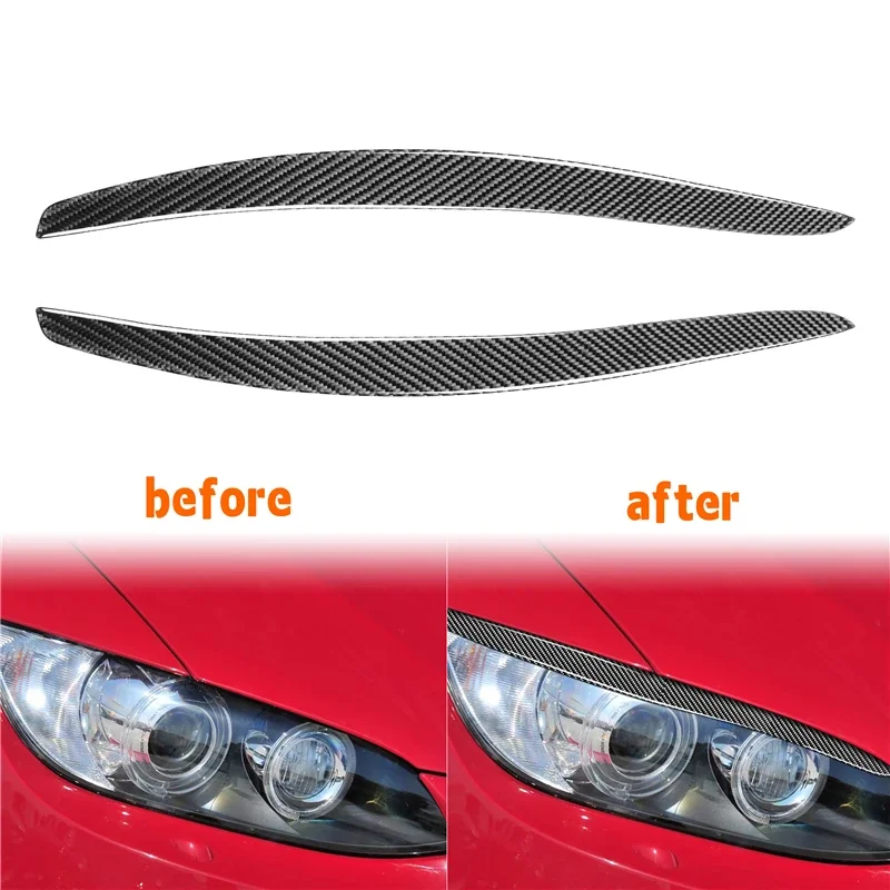 

1 Pair Carbon Fiber Headlight Eye Lid Cover Trim Eyebrows Sticker For BMW 3 Series E92 320i E93 Coupe Car Decoration Accessories