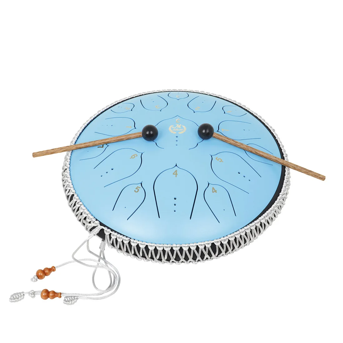 Cross-border Ethereal 14 Inch 15 Tone Steel Tongue Drum Blue D Key Forget Worry Drum