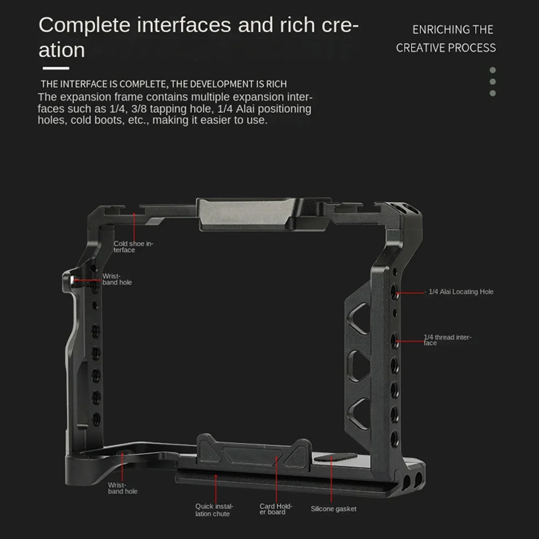 Topcine A7S2 Camera Cage for Sony Alpha 7IV 7III A7RIII A7R3 A73 R2 A7M4 Camera Full Aluminum Cage Rig with Cold Shoe Mount