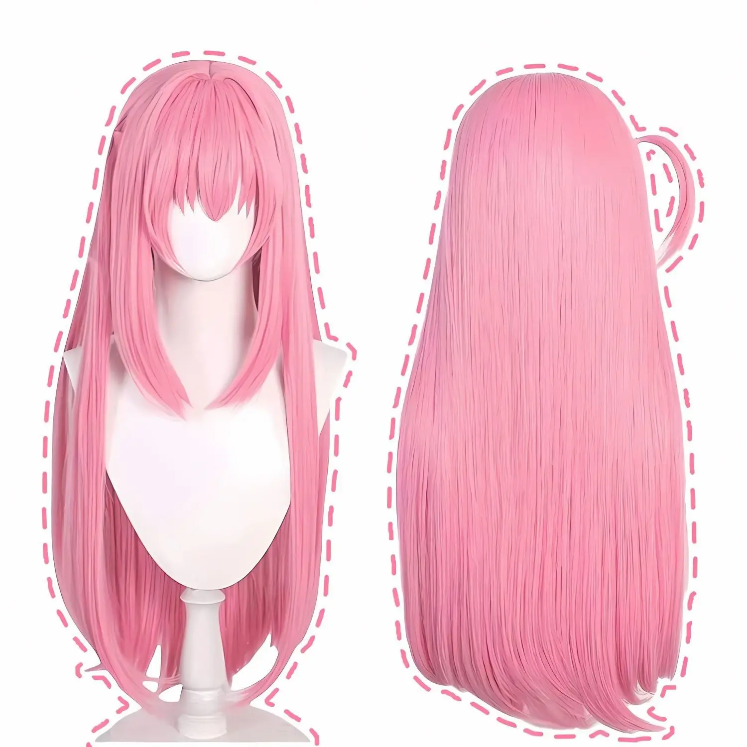 Bocchi The Rock! Peruka Hitori Gotou Bocchi-chan Cosplay Różowa Pełna Peruka z Czepeczkiem Kostium Anime Włosy Kostium dla Dziewcząt