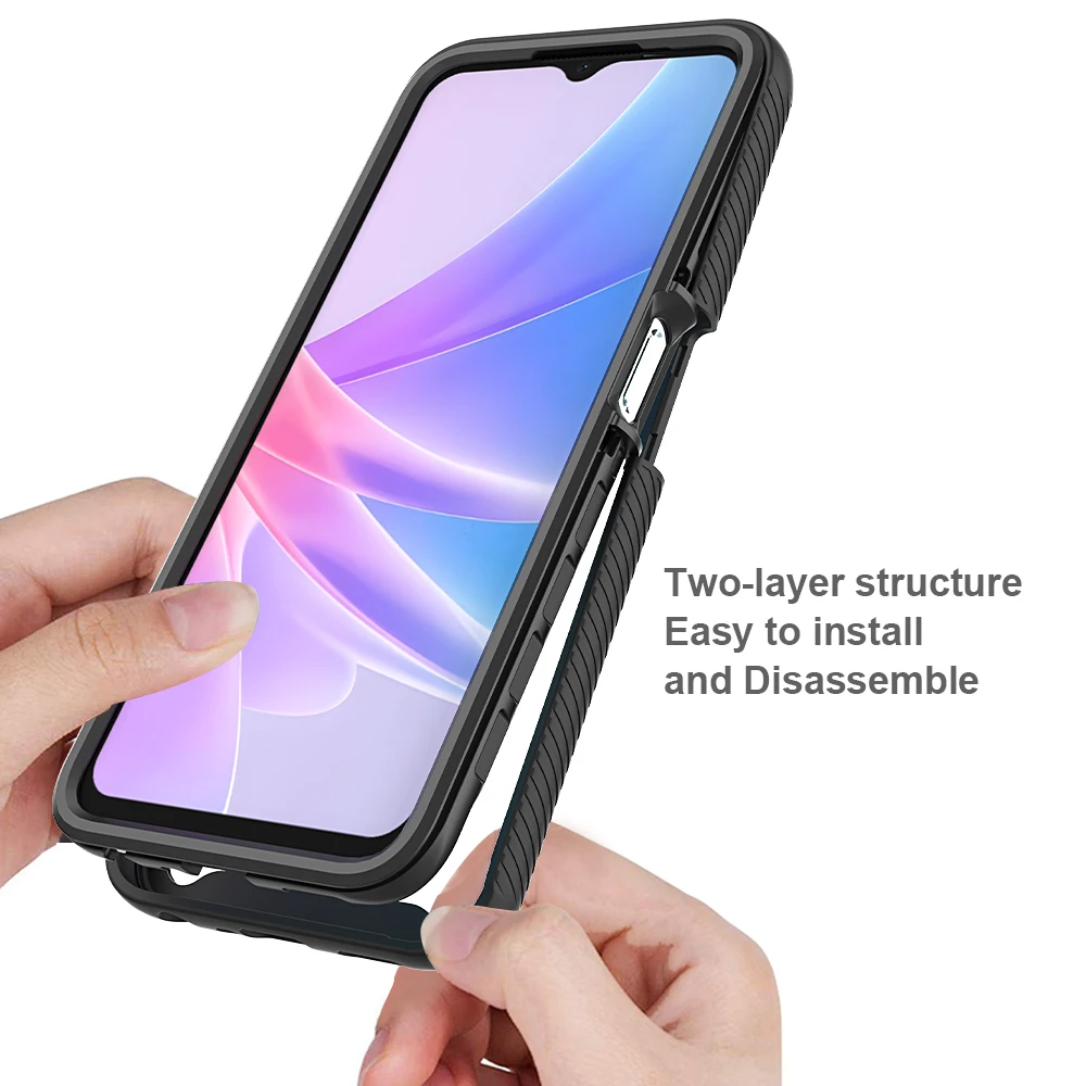 Fit OPPO A78 5G Cover Shockproof Clear Protective Built-in Screen Protector TPU Bumper Cover For  OPPO A78 5G Cases