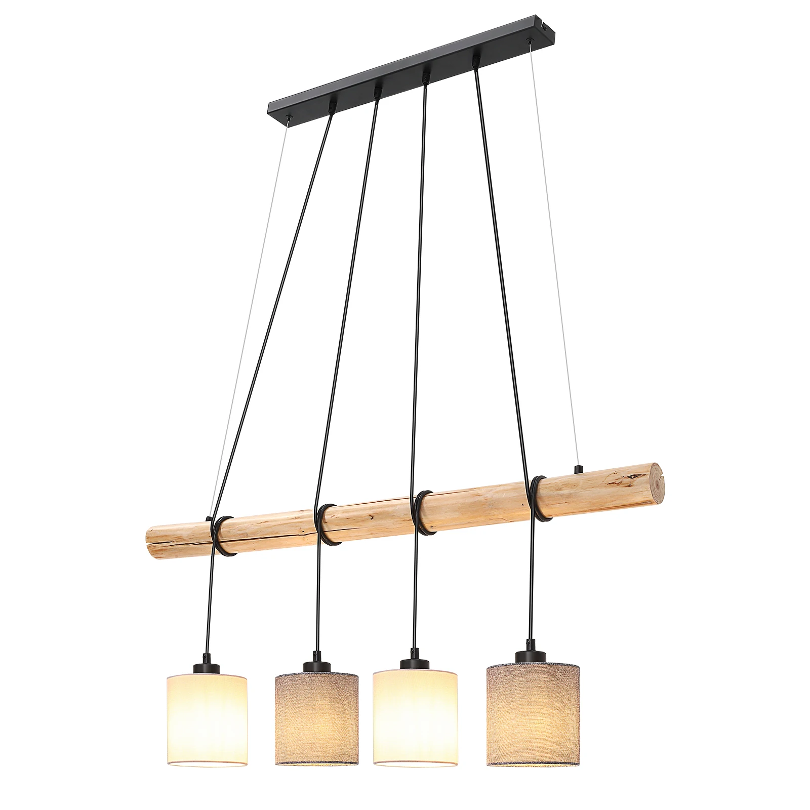 Lampada a sospensione da tavolo da pranzo in legno Lampada a sospensione retrò per soggiorno Lampada