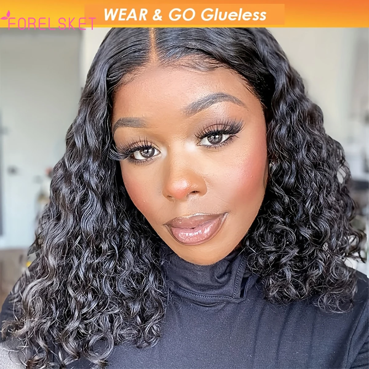 Loose Deep Weave Lace Wig para iniciantes, perucas Glueless Bob, pré arrancadas cabelo humano, pré-arrancadas, sem cola, 100%