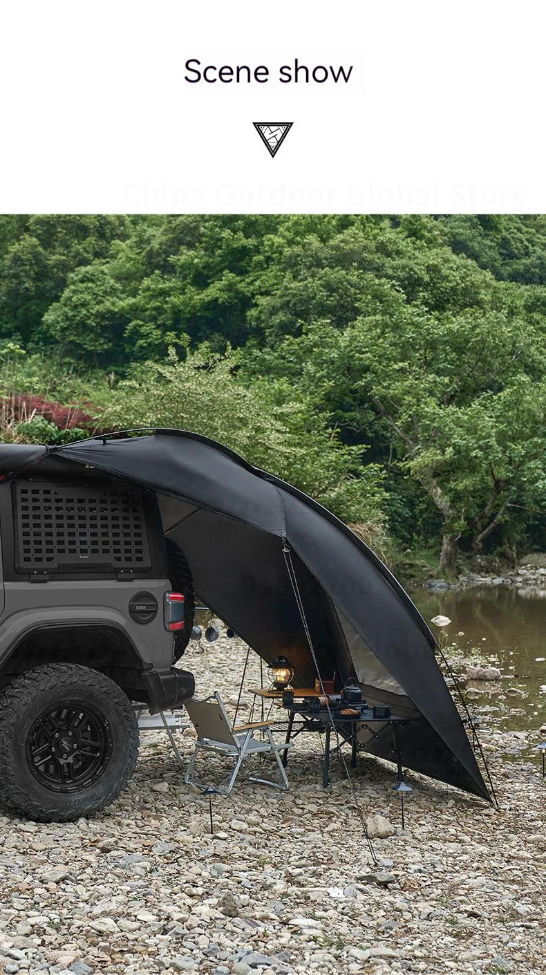 MOBI GARDEN Car Side Tent SUV Docking Camping Picnic Waterproof Sunscreen UPF50+ Convenient Black Advanced Canopy Awning Outdoor image 33