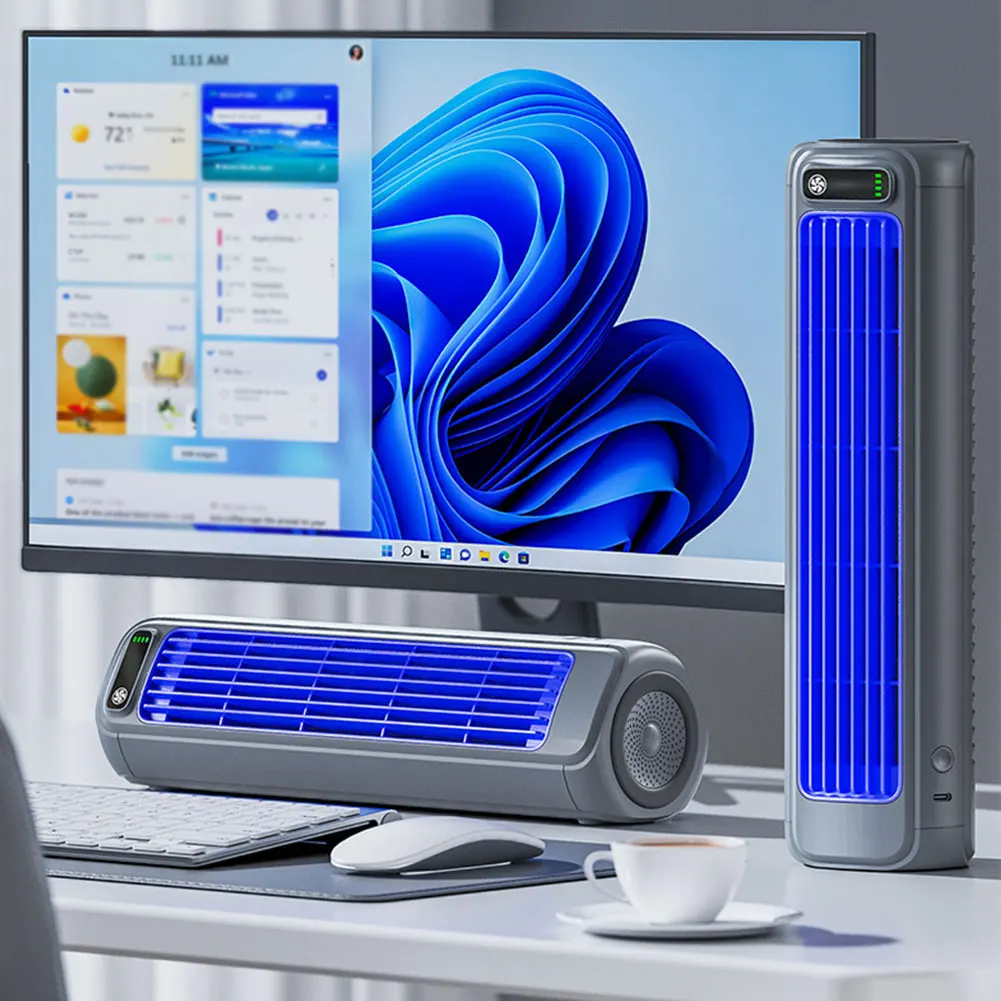 مروحة برج محمولة قابلة لإعادة الشحن ، 3 سرعاتٍ ، مروحة مكتب ، مروحة شخصية هادئة ، مثبتة على الحائط ، غرفة نوم ، غرفة معيشة ، مكتب #2